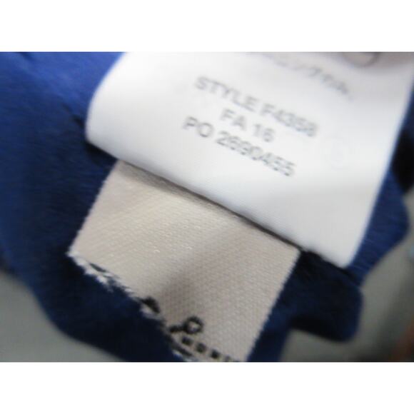 J. Crew Navy Blue Polka Dot Blouson Drop Pleat Silk Midi Dress Size 4 - Picture 9 of 14